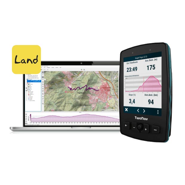 Aventura 2 Plus GPS には、LAND 9 ソフトウェアへの 1 年間の無料サブスクリプションが含まれています。